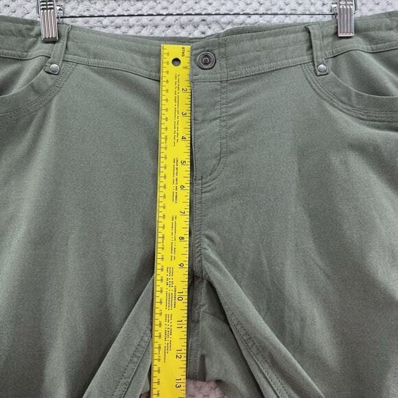 Kuhl Pants Women 16 Green Nylon Stretch Mid Rise Capri Rushed Leg Outdoor Hiking - Picture 12 of 16